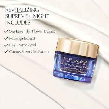 Estée Lauder Revitalizing Supreme+ Night Intensive Restorative Anti-Aging Cream Moisturizer with Hyaluronic Acid, 1.7 Ounce