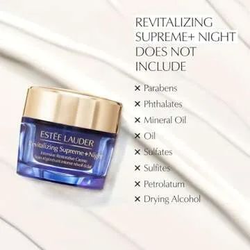 Estée Lauder Revitalizing Supreme+ Night Intensive Restorative Anti-Aging Cream Moisturizer with Hyaluronic Acid, 1.7 Ounce
