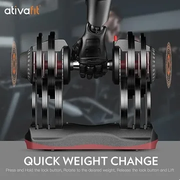 Ativafit Adjustable Dumbbells for Home Workouts