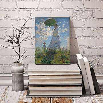 Wieco Art Woman with a Parasol Madame Monet and Her Son Canvas Prints Wall Art of Claude Monet Famou...