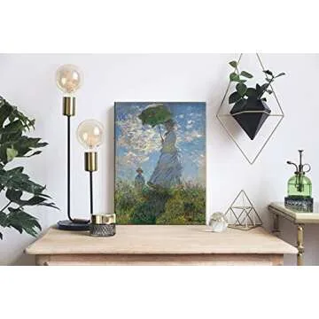 Wieco Art Woman with a Parasol Madame Monet and Her Son Canvas Prints Wall Art of Claude Monet Famous Classic Oil Paintings Reproduction People Landscape Pictures Artwork
