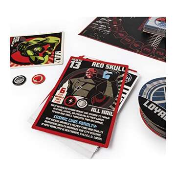 Spin Master Games Marvel, Hail Hydra Superhero Board Game Black Panther Hulk Captain America Red Skull Black Widow Spiderman, for Adults and Teens Ages 14 and up