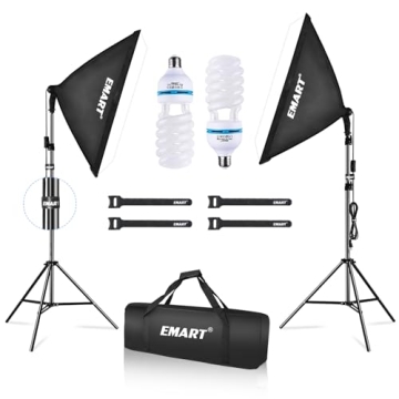 EMART Softbox Photography Lighting Kit, 20"x28" Soft Box, 125W 5500K CFL Studio Light Bulbs, Profess...