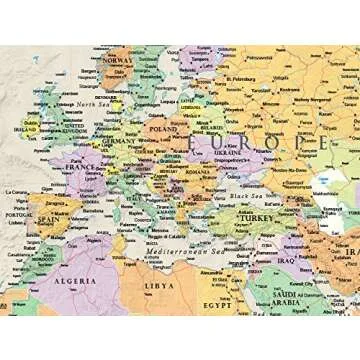 32x50 RMC World Classic Wall Map Framed Edition