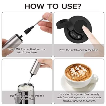 Rechargeable Mathtoxyz Handheld Milk Frother for Coffee