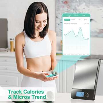 URAMAZ Smart Food Scale - Digital Kitchen Scale with Nutritional Calculator App for Healthy Eating