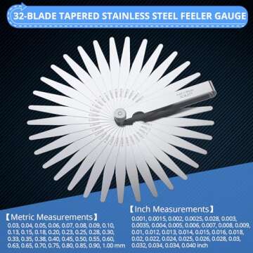 CAMWAY Feeler Gauge Set - 32-Piece Tapered & 16-Piece Offset for Accurate Gap Measurement