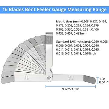 Precision CAMWAY 32&16-Piece Feeler Gauge Set - Stainless Steel