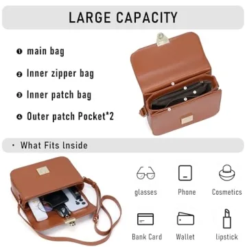 Chinllo Crossbody Bag Stylish Vegan PU Leather Satchel