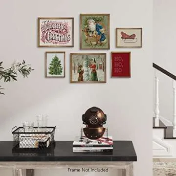 Rustic Snowy Winter Room Decor - Aesthetic Botanical Picture - Christmas Wall Art - Boho French Country Bathroom Poster Print - Vintage Farmhouse Holiday Wall Decor - Art Set of 6 Neutral Gallery Wall