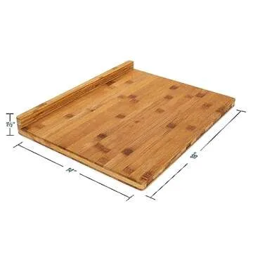 Camco Bamboo Cutting Board Durable, 18 x 14 x 3 Inches, Easy to Clean Board with Built In Juice Groove, Counter Edge for Stability, Ideal for Knives