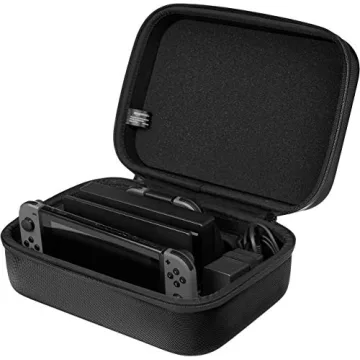 Amazon Basics Nintendo Switch Case Holder, Fits OLED, Hard Shell Travel Storage, Black, 12 x 4.8 x 9...