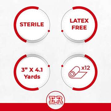 Ever Ready First Aid Sterile Conforming Gauze Roll Bandage - Box of 12-3 inch