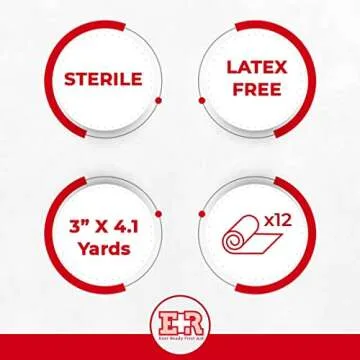 Ever Ready First Aid Sterile Conforming Gauze Roll Bandage - Box of 12-3 inch