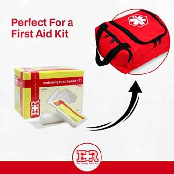 Ever Ready First Aid Sterile Conforming Gauze Roll Bandage - Box of 12-3 inch