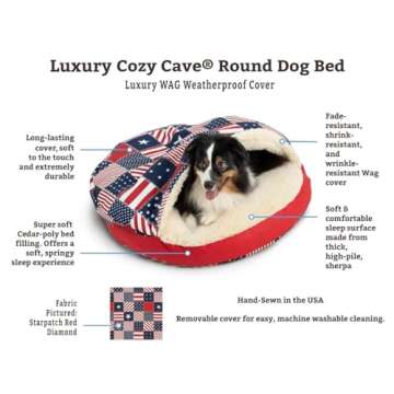 Snoozer Luxury Cozy Cave Pet Bed, Wag Collection, Extra Large - Celtic Sea Salt