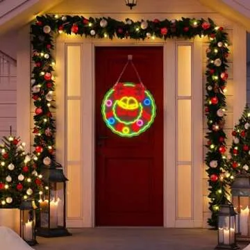 FITNATE Christmas Wreath Neon Sign for Festive Decor