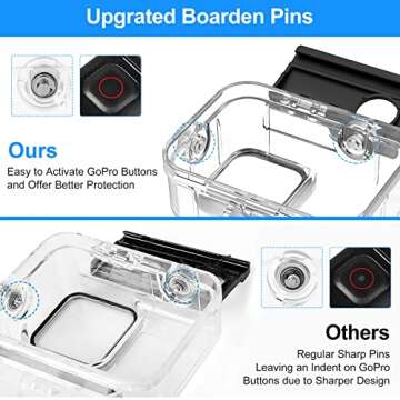 Kuptone Waterproof Case 60M/196FT Underwater Protective Dive Housing Shell with Bracket Mount Accessories for Go Pro 11/10/9 Action Camera