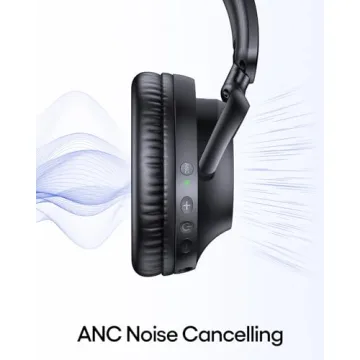 TAGRY Hybrid Active Noise Cancelling Headphones 100H Playtime Wireless Over Ear Bluetooth Headphone ...
