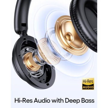 TAGRY Active Noise Cancelling Headphones with 100H Battery Life