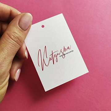 100 pcs Custom Hang Tags,Personalized Your Logo and Text Price Tags Jewelry Hang Tags Labels (1.75x2...