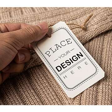 100 pcs Custom Hang Tags,Personalized Your Logo and Text Price Tags Jewelry Hang Tags Labels (1.75x2.5 inch)