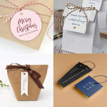 100 pcs Custom Hang Tags,Personalized Your Logo and Text Price Tags Jewelry Hang Tags Labels (1.75x2.5 inch)