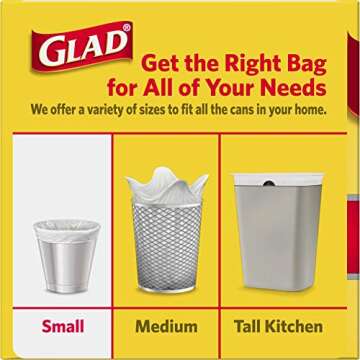 Glad Trash Bags 4 Gallon White - Strong Odor-Resistant 30 Count