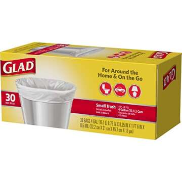Glad Trash Bags - 4 Gallon Strong & Odor-Free 30 Count