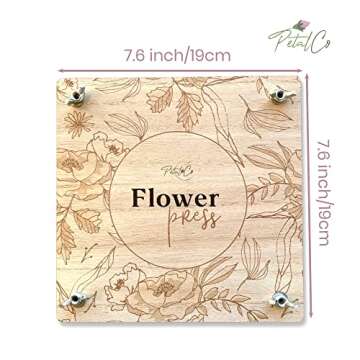Wooden Leaf, Plant, Flower Press Kit & EBook - Medium 7x7 inch, 7 Layer Press, Great Gift for Creati...