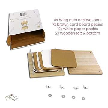 Wooden Leaf, Plant, Flower Press Kit & EBook - Medium 7x7 inch, 7 Layer Press, Great Gift for Creative Plant Lovers, Kids & Adults, Educational Activity, Outdoor Crafts