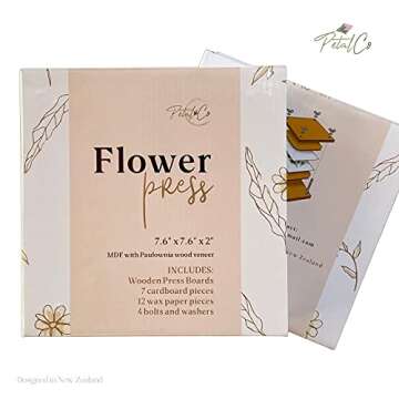 Wooden Leaf, Plant, Flower Press Kit & EBook - Medium 7x7 inch, 7 Layer Press, Great Gift for Creative Plant Lovers, Kids & Adults, Educational Activity, Outdoor Crafts