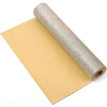 DHHOUSE Self Adhesive Champagne Glitter Wallpaper, Peel and Stick Roll Sparkle Glitter Decor Art Craft Fabric (17.4in x 16.4ft （One Roll）)