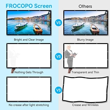 Frocopo 120 Inch Portable Projector Screen for Movies