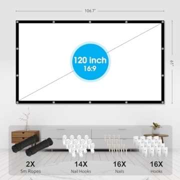 Frocopo 120 Inch Portable Projector Screen for Movies