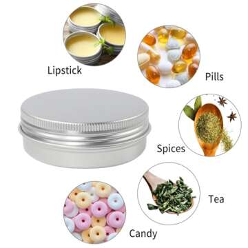 Moretoes 48 Pack Metal Round Tins with Screw Lids