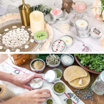 Moretoes 48 Pack Metal Round Tins with Screw Lids