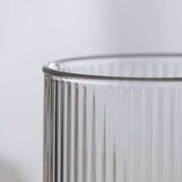 IYTBILQ Origami Style Ripple Drinking Glasses Set of 6