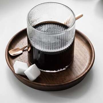 IYTBILQ Origami Style Ripple Drinking Glasses Set of 6