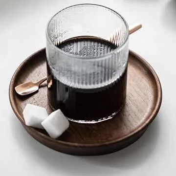 IYTBILQ Origami Style Ripple Drinking Glasses Set of 6