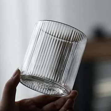 IYTBILQ Origami Style Ripple Drinking Glasses Set of 6