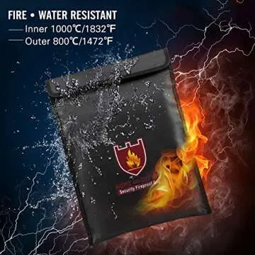 Fireproof Money & Document Bag, MoKo File Document Organizer 15" x 11" Fire & Water Resistant Cash &...