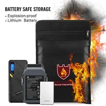 Fireproof Money & Document Bag, MoKo File Document Organizer 15" x 11" Fire & Water Resistant Cash & Envelope Holder, Protect Your Valuables, Documents, Money, Zipper Closure for Protection, Black