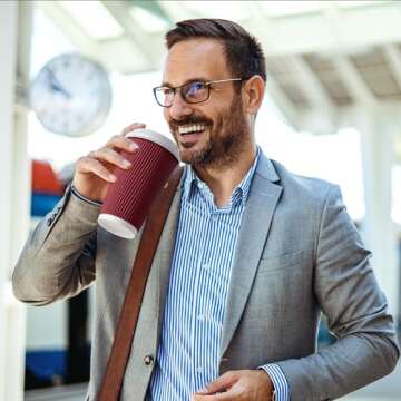 50 Pack Insulated Disposable Coffee Cups with Lids