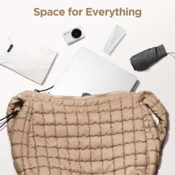 Large Quilted Puffer Tote Bag for Women Stylish & Chic