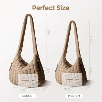 Large Quilted Puffer Tote Bag for Women Stylish & Chic