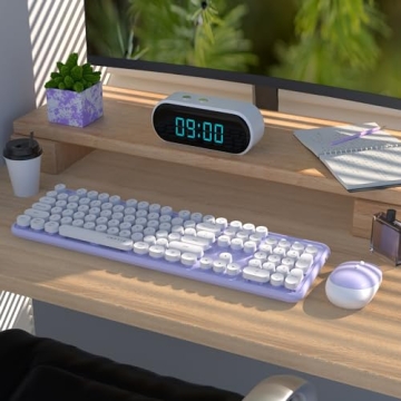 UBOTIE Colorful Wireless Keyboard and Mouse Combo