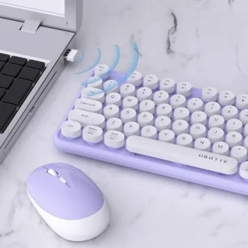 UBOTIE Colorful Wireless Keyboard and Mouse Combo