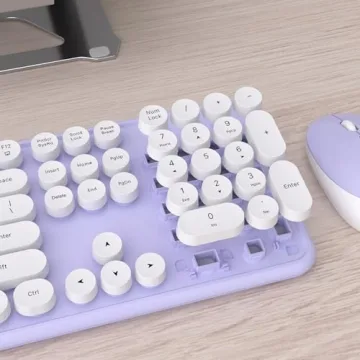 UBOTIE Colorful Wireless Keyboard and Mouse Combo