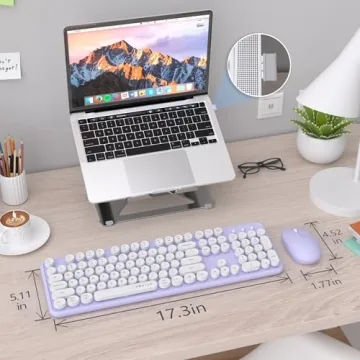 UBOTIE Colorful Wireless Keyboard and Mouse Combo